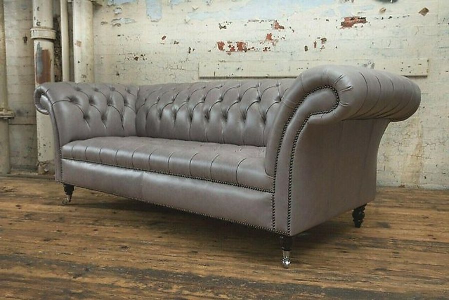 Xlmoebel 3-Sitzer Sofa Chesterfield Stoff Design Wohnzimmer Couch Grau 3-Si günstig online kaufen