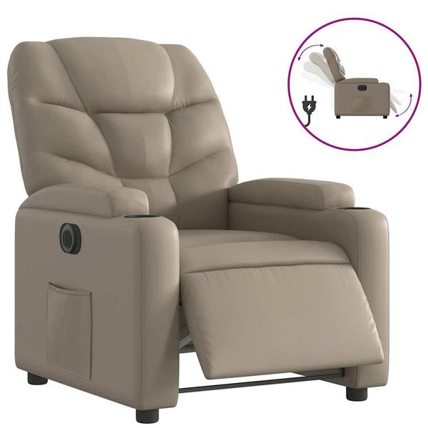 vidaXL Sessel Relaxsessel Elektrisch Cappuccino-Braun Kunstleder günstig online kaufen