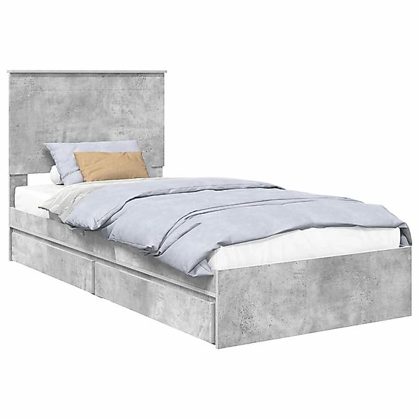 vidaXL Stauraumbett Betongrau 90 x 190 cm Holzwerkstoff 3409590 günstig online kaufen