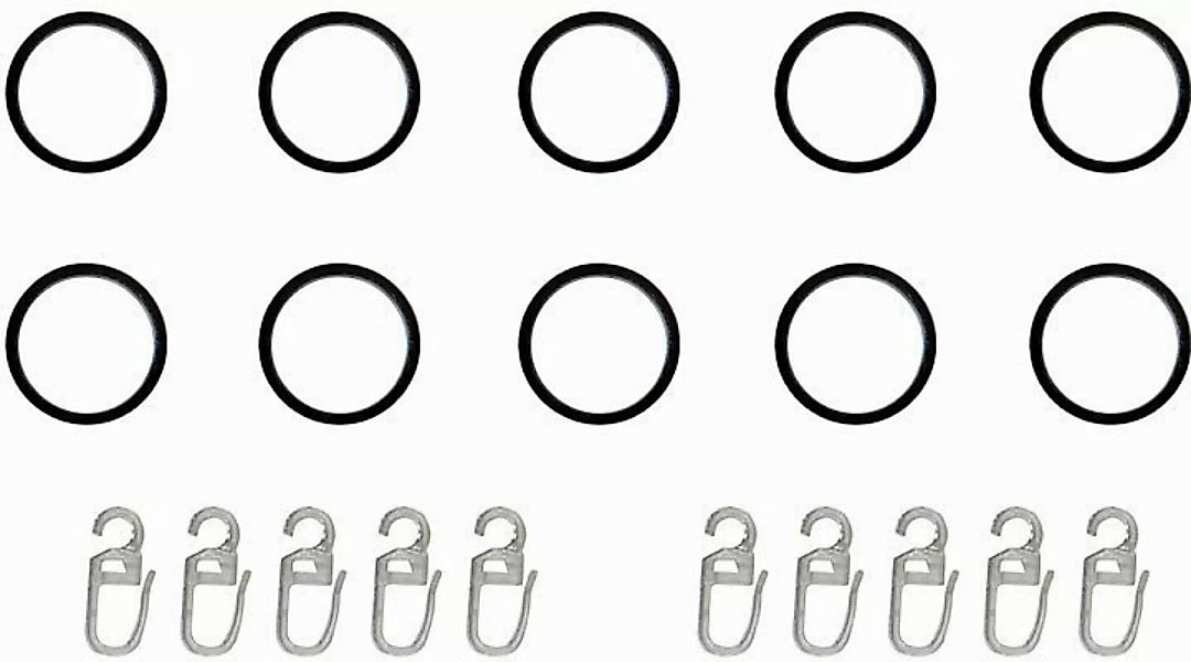 indeko Gardinenring, Gardinenstangen, (Set, 10-St., mit günstig online kaufen