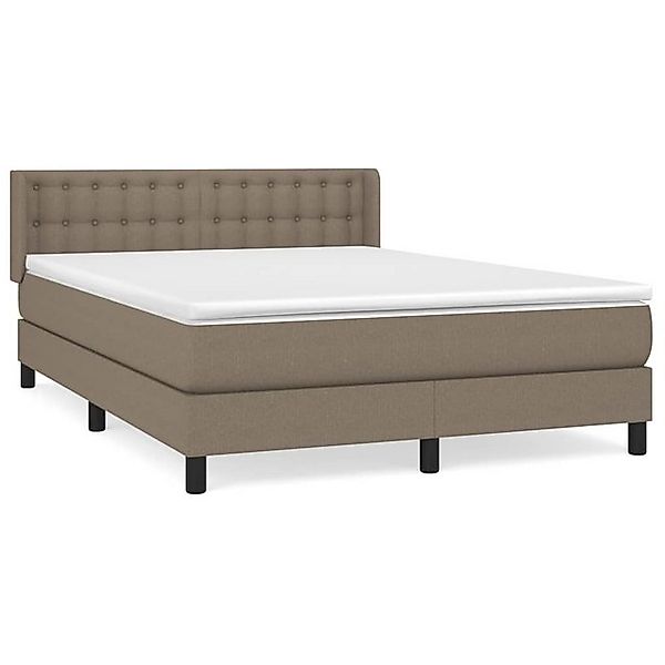 vidaXL Boxspringbett, Boxbett mit Matratze Taupe 140x190 cm Stoff günstig online kaufen