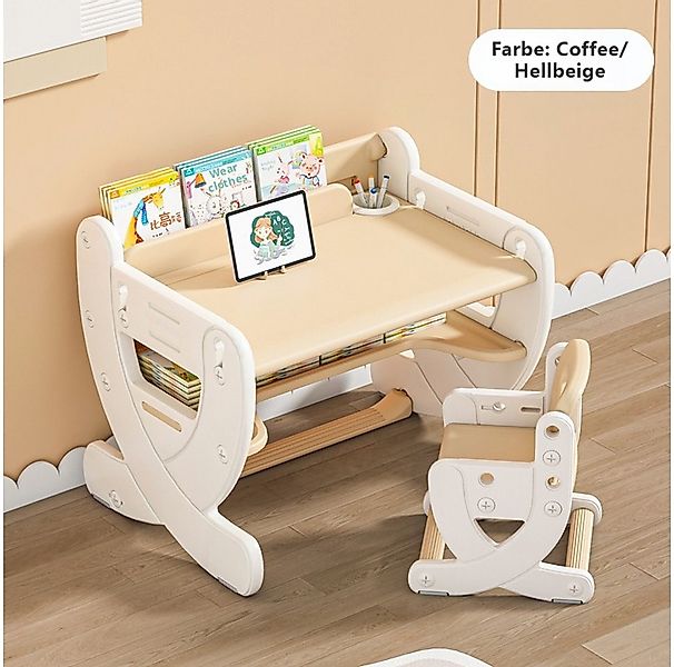 habeig Kinderschreibtisch höhenverstellbar mit Stuhl Buchstütze Stifthalter günstig online kaufen