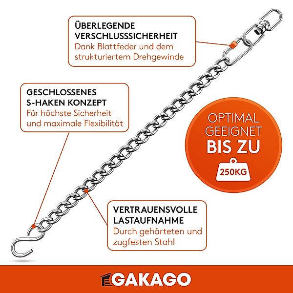 Gakago Deckenhaken Verlängerungskette, als Hängesessel Kette, günstig online kaufen