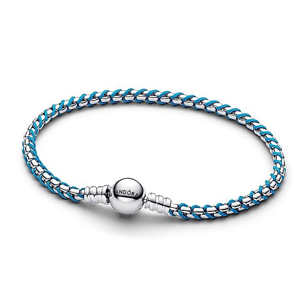 Pandora Armband Gliederarmband Blaue Kordel Sterling-Silber günstig online kaufen