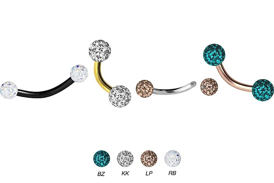 PIERCINGLINE Bauchnabelpiercing Titan Banane EPOXY-KUGELN (Bananen günstig online kaufen