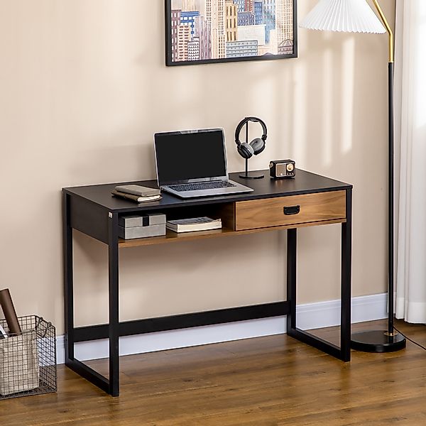 HOMCOM Schreibtisch Computertisch mit Schublade, Bürotisch mit Regal, Arbei günstig online kaufen