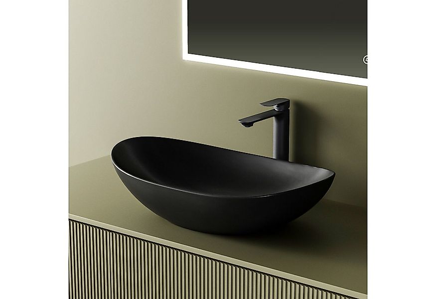 EMKE Aufsatzwaschbecken Waschbecken Oval 61.5×36cm für Bad & Gäste-WC, Nano günstig online kaufen