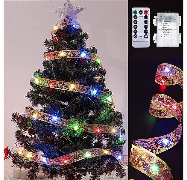 Rosnek LED-Lichterkette 5/10M, Lichterband, 8 Modi, für Weihnachtsfeier, Fe günstig online kaufen