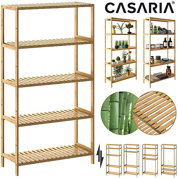Casaria Badregal, mit 5 Ablagen Höhenverstellbar 130x60x26 cm Stabil Küchen günstig online kaufen