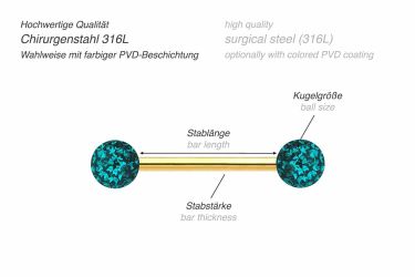 PIERCINGLINE Brustwarzenpiercing Chirurgenstahl Barbell EPOXY-KUGELN (Barbe günstig online kaufen
