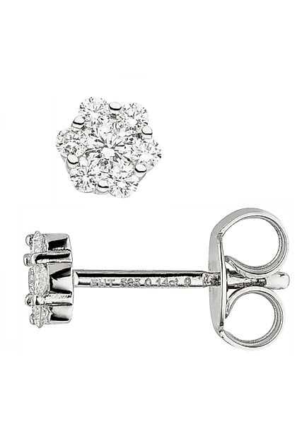 JOBO Paar Ohrstecker "Ohrringe mit 14 Diamanten", 585 Weißgold günstig online kaufen