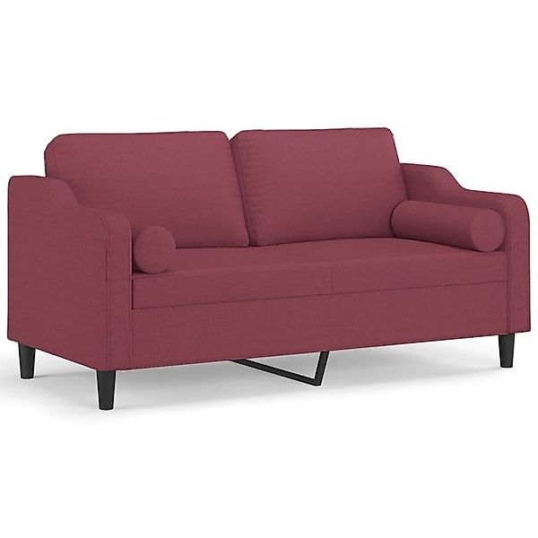 vidaXL Sofa, 2-Sitzer-Sofa mit Zierkissen Weinrot 140 cm Stoff günstig online kaufen