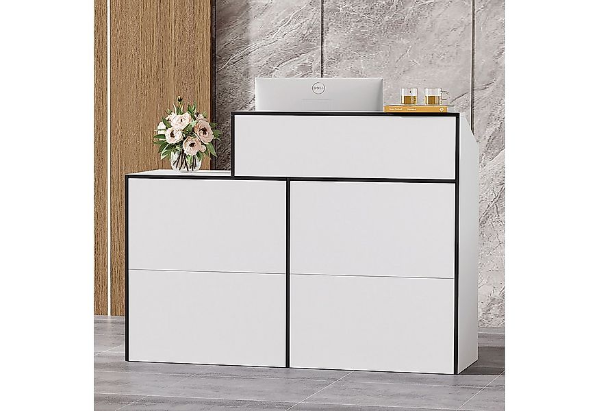 SVEYLXA Empfangstheke mit Theke, 133cm Moderner Schreibtisch für Lobby & Bü günstig online kaufen