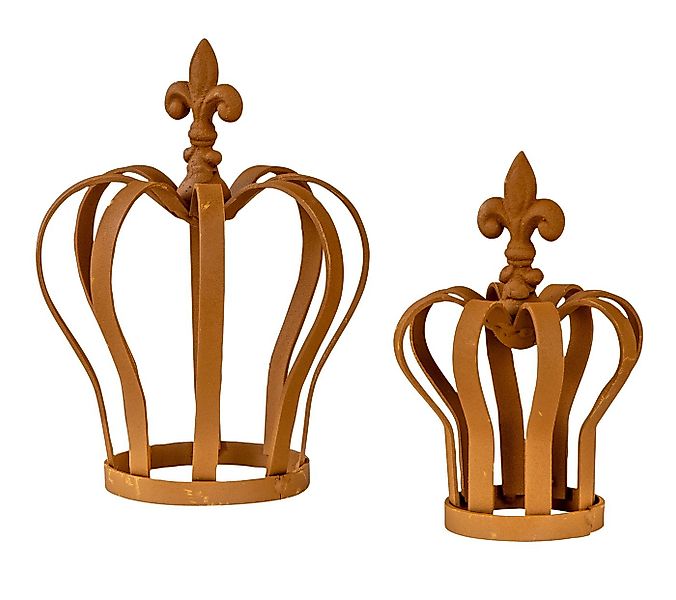 Levandeo® Gartenfigur, 2er Set Krone Metall Rostdeko Rost Gartendeko Deko-K günstig online kaufen