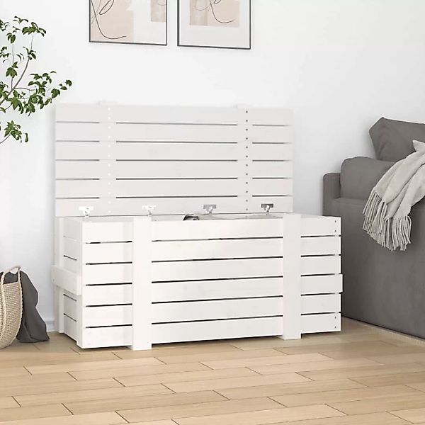 Vidaxl Truhe Weiß 91x40,5x42 Cm Massivholz Kiefer günstig online kaufen
