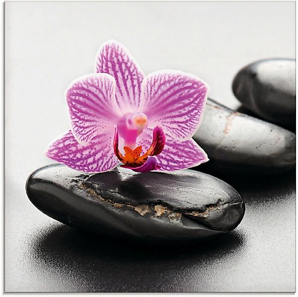 Artland Glasbild "Spa-Konzept mit Zen Steinen und Orchidee" Zen 1 Stk. tlg. günstig online kaufen