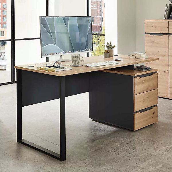 Computer Schreibtisch mit Schubladen in modernem Design 150 cm breit günstig online kaufen