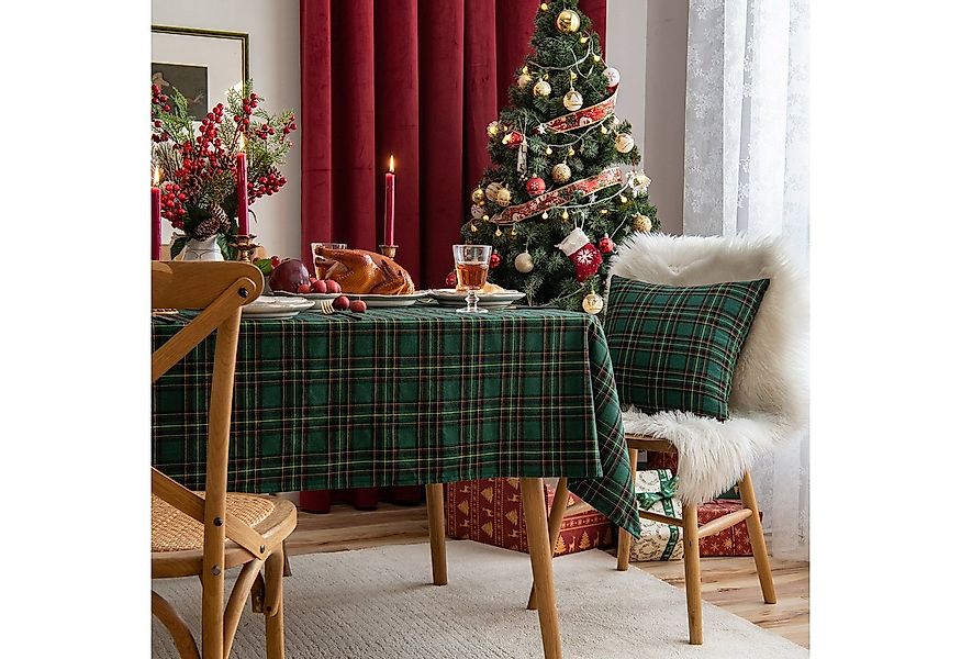 Qelus Tischdecke Weihnachten Tischdecke Karierte 140x140/140x200/140x260cm günstig online kaufen
