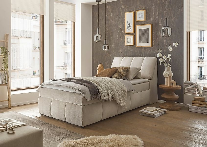 ED EXCITING DESIGN Boxbett "Valencia", inkl. Bettkasten und Stauraum im Kop günstig online kaufen
