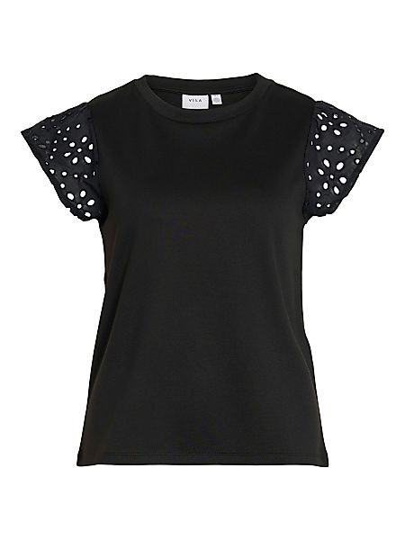 Vila T-Shirt Elegantes Design mit Lochmuster günstig online kaufen