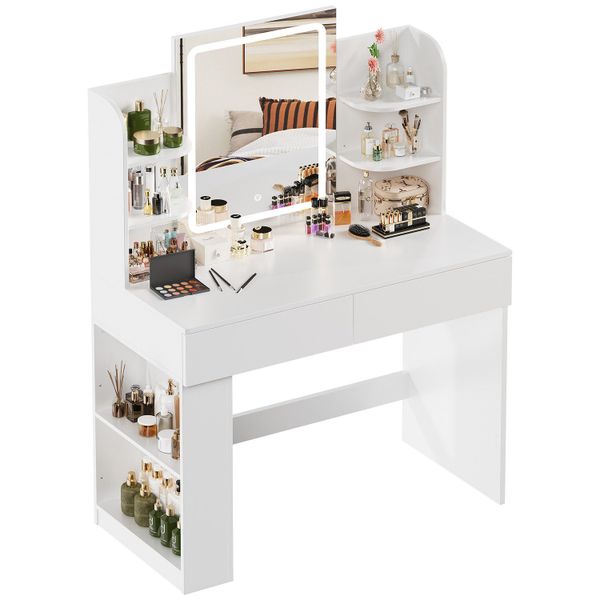 HOMALL Schminktisch mit LED-Beleuchtung, einstellbare Helligkeit, günstig online kaufen