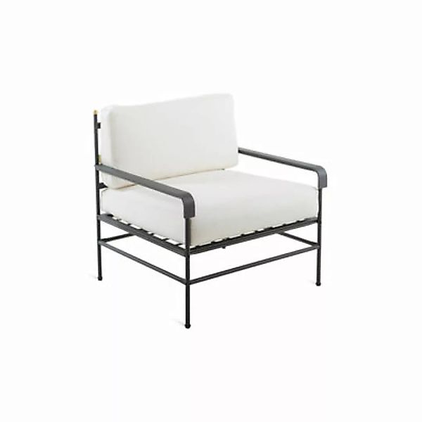 Gepolsterter Sessel Toscana metall textil weiß grau schwarz / Eisen & Stoff günstig online kaufen