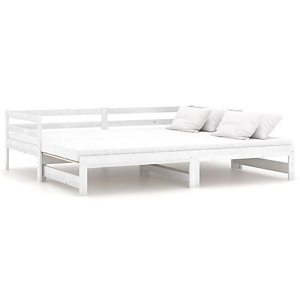 furnicato Bett Ausziehbares Tagesbett Weiß Massivholz Kiefer 2x(90x200) cm günstig online kaufen