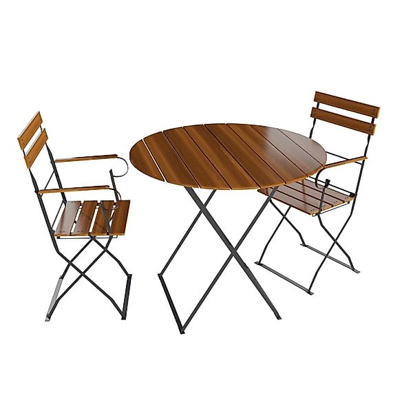 Lex Biergarten Set Sitzgruppe Biergartenmöbel  Stuhl Armlehnen Tisch Ø 80 c günstig online kaufen