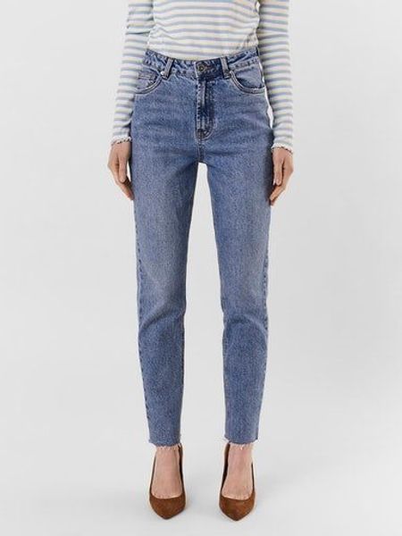 Vero Moda Straight-Jeans "VMBRENDA" mit leicht ausgefranstem Saum, stonewas günstig online kaufen