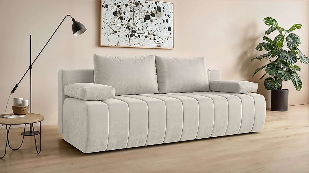 Home affaire 3-Sitzer "LOVENDY Schlafsofa mit Bettkasten, Breite 195cm, Lie günstig online kaufen