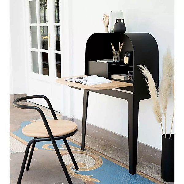 Schreibtisch Schrank in Schwarz und Eiche modern günstig online kaufen