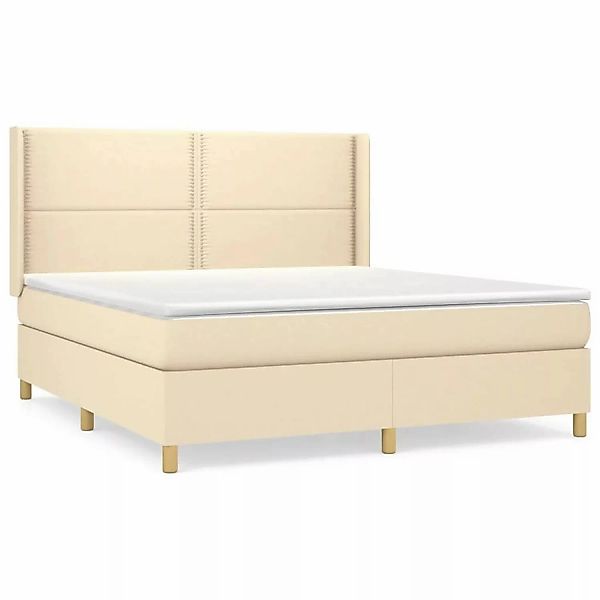 vidaXL Boxspringbett mit Matratze Creme 160x200 cm Stoff1377884 günstig online kaufen