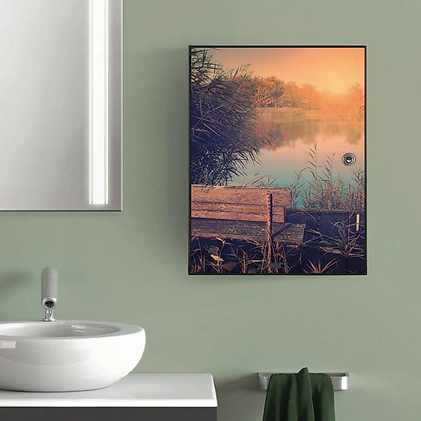 Banjado XXL Medizinschrank Abschliessbar 35x46x15cm Arzneischrank Anthrazit günstig online kaufen