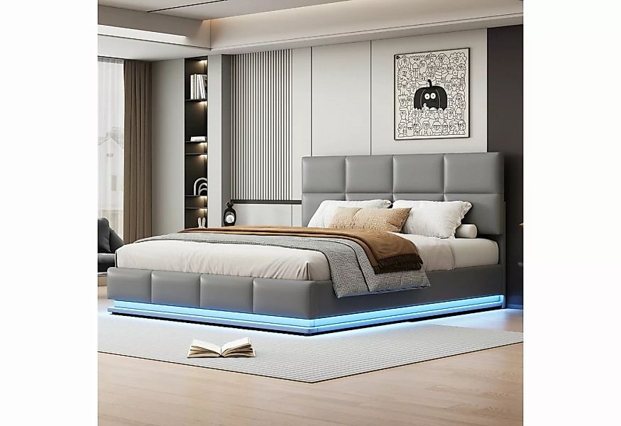 NMonet Polsterbett Doppelbett Stauraumbett 180x200cm (mit LED Verstellbares günstig online kaufen