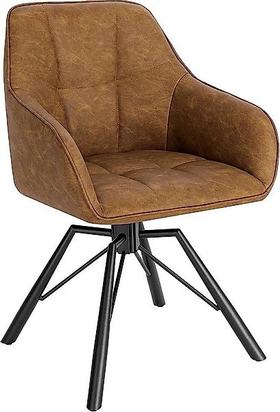 Woltu 4-Fußstuhl (1 St), drehbar Esszimmerstuhl mit Armlehnen Rückenlehne günstig online kaufen