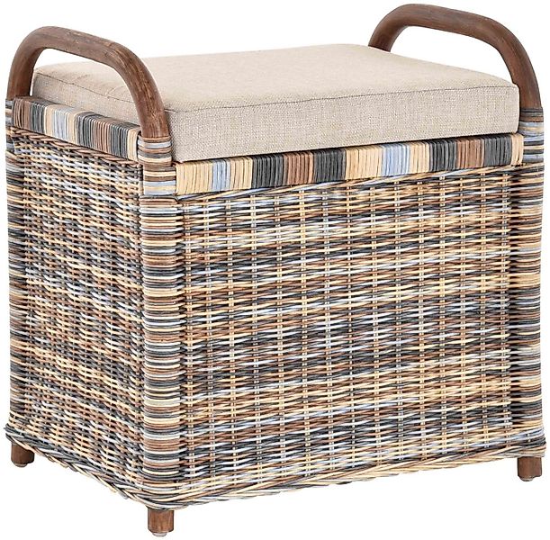 Krines Home Sitzbank Rattan Bank Sitzbank Sitzhocker mit Stauraum Rattanhoc günstig online kaufen