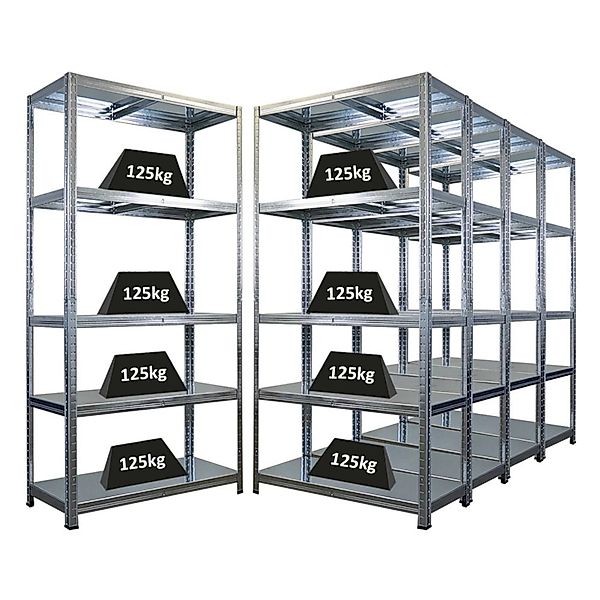 PROREGAL Mega Deal 5x Schwerlastregal Ragnar HxBxT 180x90x40cm 5 Stahlplatt günstig online kaufen