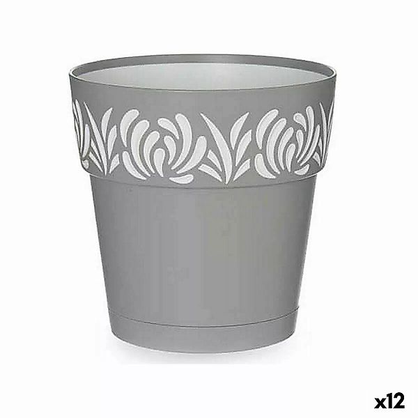 Selbstbewässernder Blumentopf Gaia Grau Weiß Kunststoff (15 X 15 X 15 Cm) ( günstig online kaufen