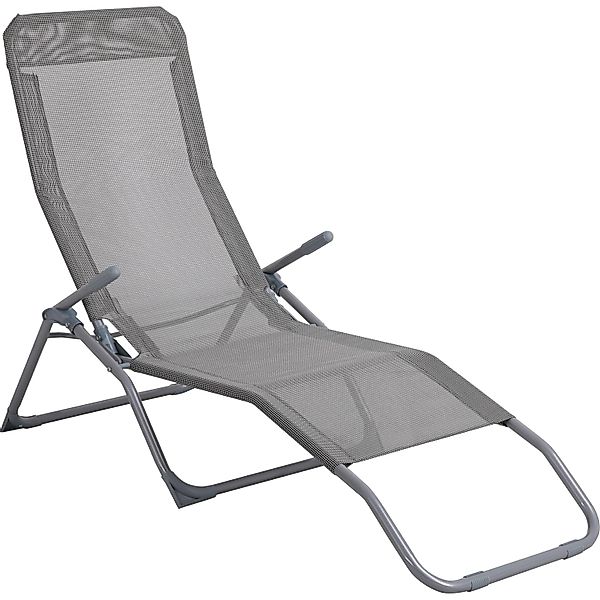 Sonnenliege Pando Klappbar 141 cm x 61 cm x 57-95 cm Grau günstig online kaufen