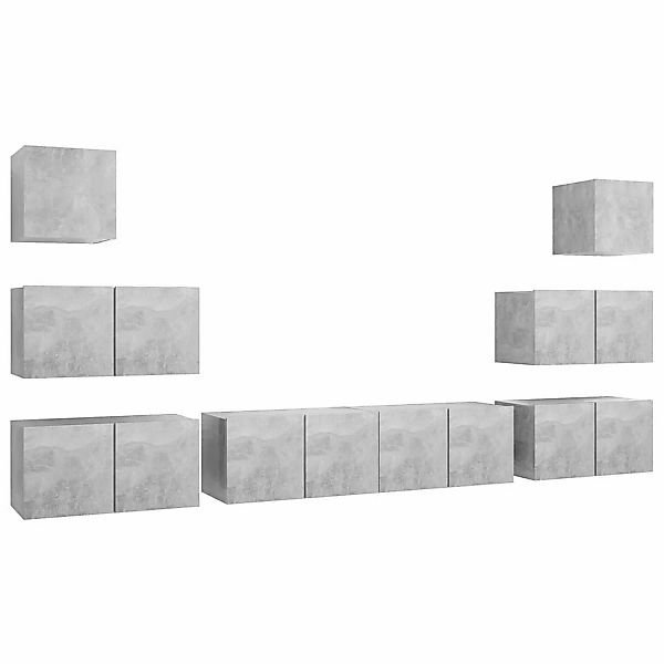 VidaXL 8-tlg. TV-Schrank-Set Betongrau Holzwerkstoff  Modell 2 günstig online kaufen