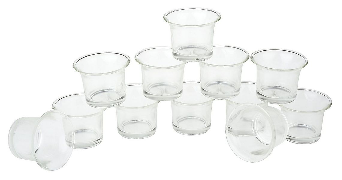 VBS XXL Teelichthalter Teelichtgläser geschwungen, 12 Stück günstig online kaufen