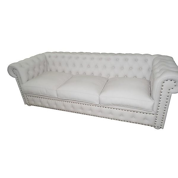 Xlmoebel Sofa Chesterfield Drei-Sitzer Polster-Sofa in Leder-Design - Sofas günstig online kaufen