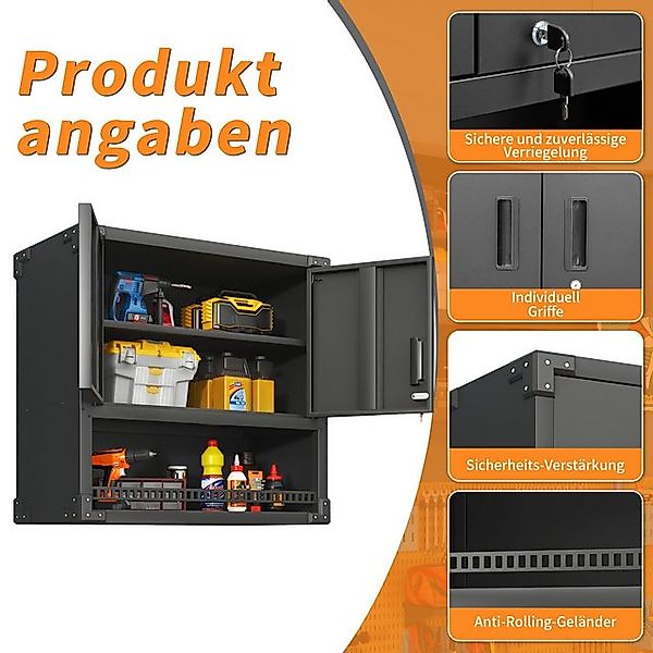 Odikalo Wandhängeschrank Werkzeugschrank Wandschrank Tür Fach Schloss H77×B günstig online kaufen