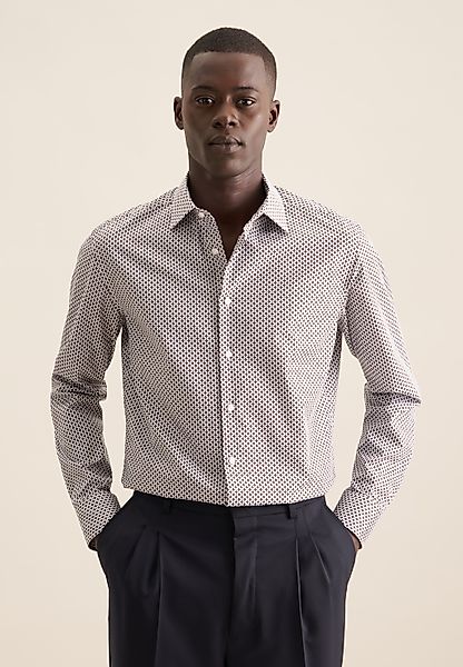 seidensticker Businesshemd "Shaped" Shaped 1/1 Kentkragen Druck günstig online kaufen