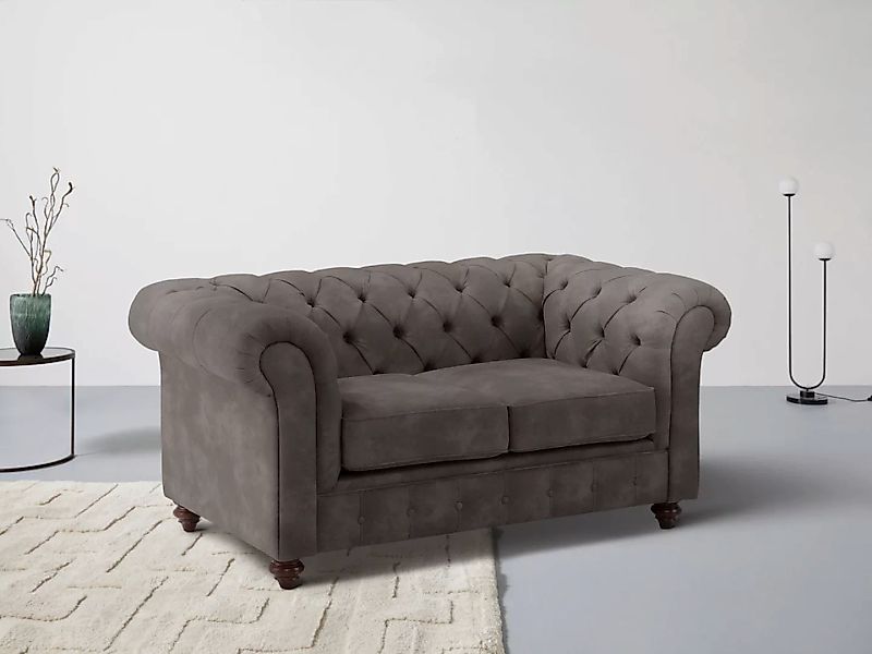 Home affaire Chesterfield-Sofa Chesterfield 2-Sitzer B/T/H: 150/89/74 cm, m günstig online kaufen