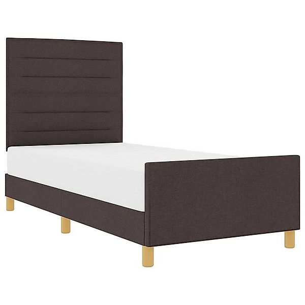 vidaXL Bett Bettgestell in Dunkelbraun, 80x200 cm, Stoff (1-tlg) günstig online kaufen