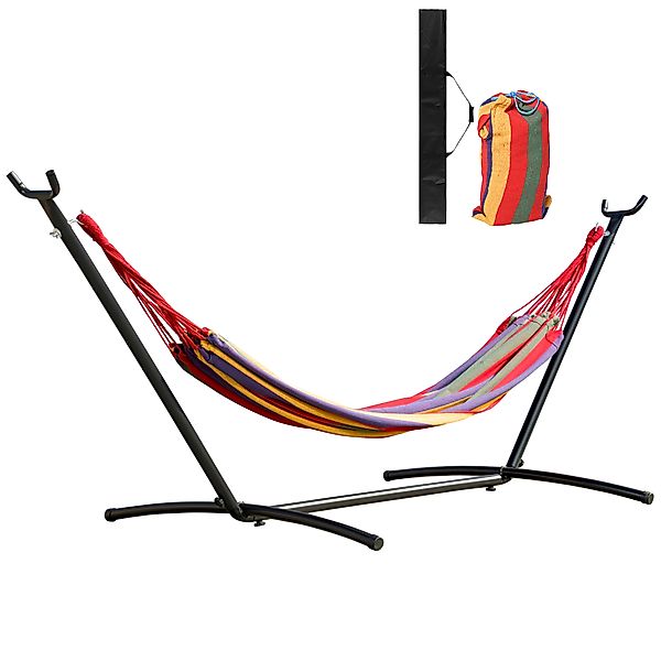 Outsunny Hängematte mit Gestell 200x150cm, 6-stufig höhenverstellbar, mit T günstig online kaufen