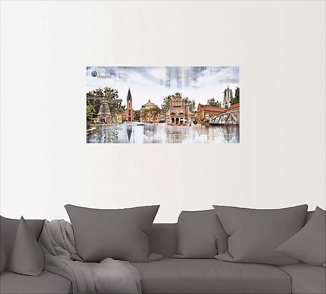 Artland Wandbild »Meppen Skyline Abstrakte Collage«, Deutschland, (1 St.) günstig online kaufen