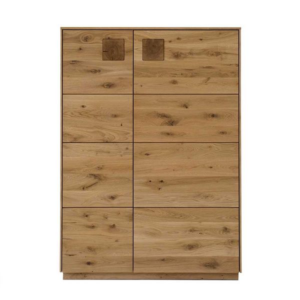 Moderne Wohnwand Wildeiche geölt 209 cm hoch (dreiteilig) günstig online kaufen