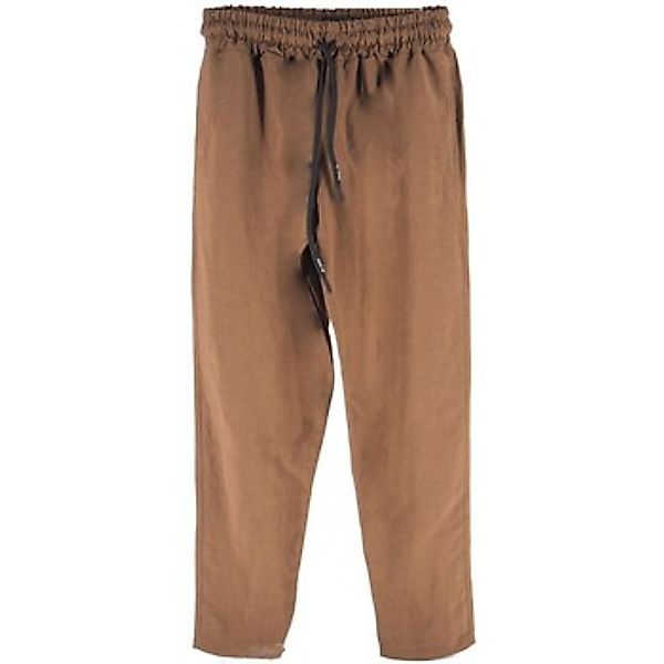 Ko Samui Tailors  Hosen Tabakfarbene Leinenhose mit lockerer Passform günstig online kaufen